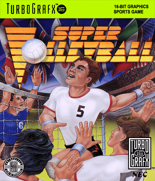 Sonic Spike Volleyball box art for TurboGrafx-16